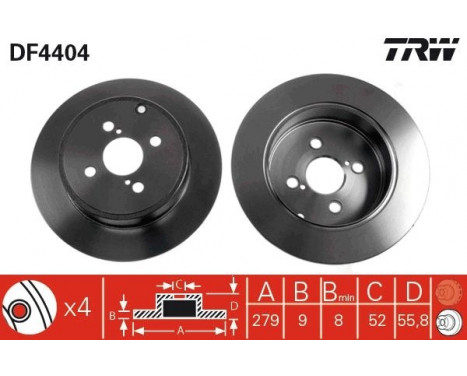 Bromsskiva DF4404 TRW, bild 2