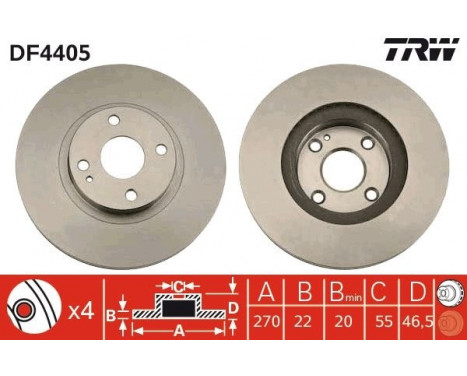 Bromsskiva DF4405 TRW