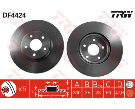 Bromsskiva DF4424 TRW