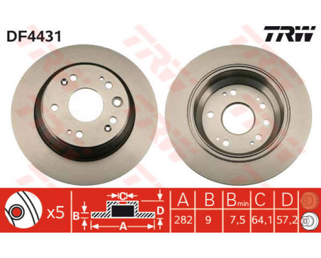 Bromsskiva DF4431 TRW