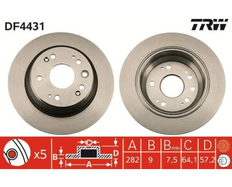 Bromsskiva DF4431 TRW, bild 2
