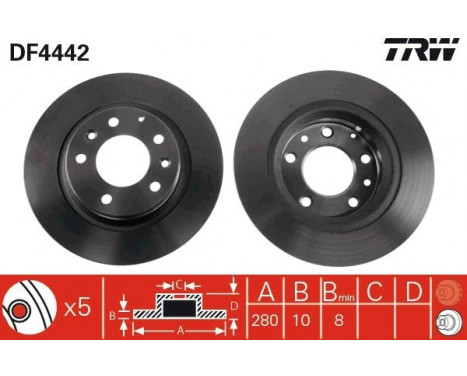 Bromsskiva DF4442 TRW, bild 2