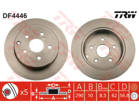 Bromsskiva DF4446 TRW