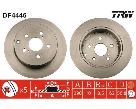Bromsskiva DF4446 TRW, bild 2
