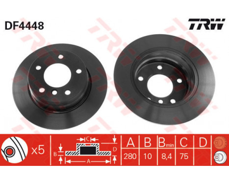 Bromsskiva DF4448 TRW