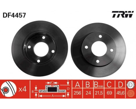 Bromsskiva DF4457 TRW, bild 3