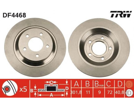 Bromsskiva DF4468 TRW, bild 2