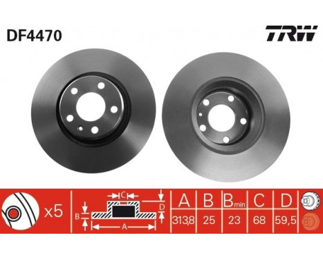 Bromsskiva DF4470 TRW, bild 2