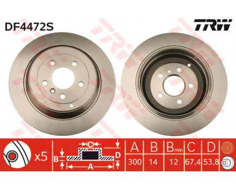 Bromsskiva DF4472S TRW