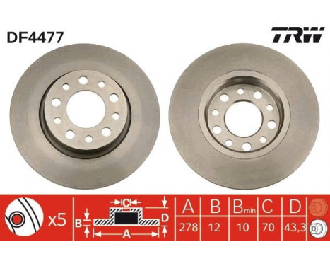 Bromsskiva DF4477 TRW, bild 3