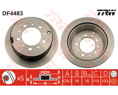 Bromsskiva DF4483 TRW