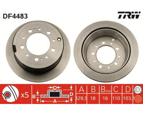 Bromsskiva DF4483 TRW, bild 2