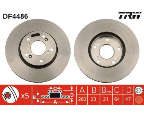 Bromsskiva DF4486 TRW, bild 3