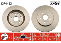 Bromsskiva DF4493 TRW