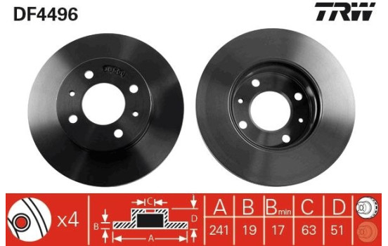 Bromsskiva DF4496 TRW, bild 2