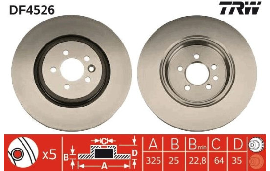 Bromsskiva DF4526 TRW