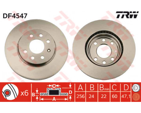 Bromsskiva DF4547 TRW