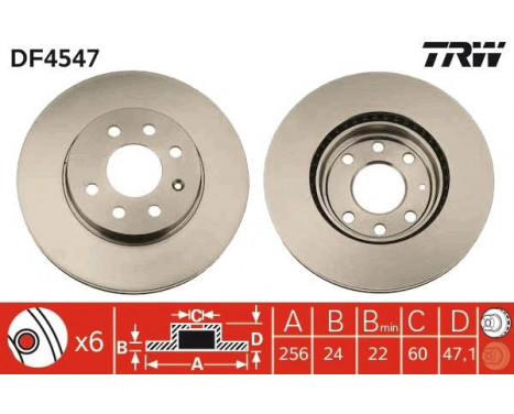 Bromsskiva DF4547 TRW, bild 2