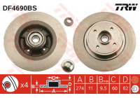 Bromsskiva DF4690BS TRW