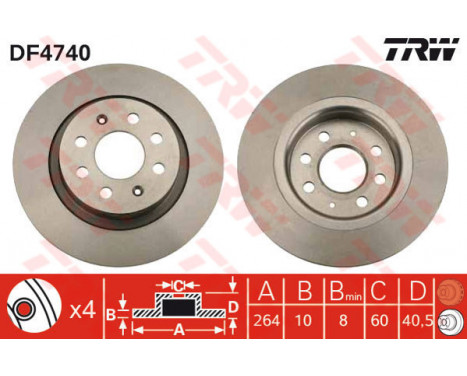 Bromsskiva DF4740 TRW