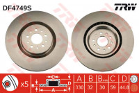 Bromsskiva DF4749S TRW