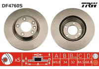 Bromsskiva DF4760S TRW