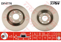 Bromsskiva DF4776 TRW