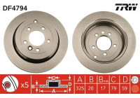 Bromsskiva DF4794 TRW