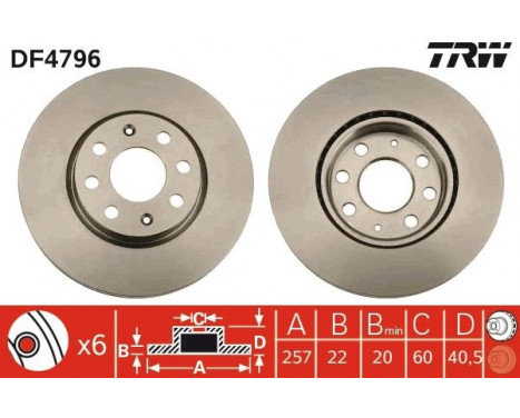 Bromsskiva DF4796 TRW, bild 2