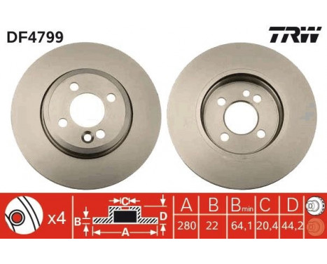 Bromsskiva DF4799 TRW, bild 3