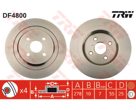 Bromsskiva DF4800 TRW