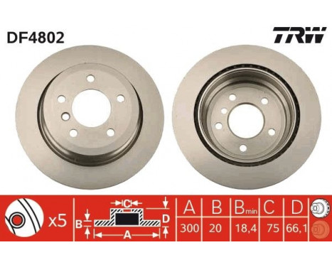 Bromsskiva DF4802 TRW, bild 2