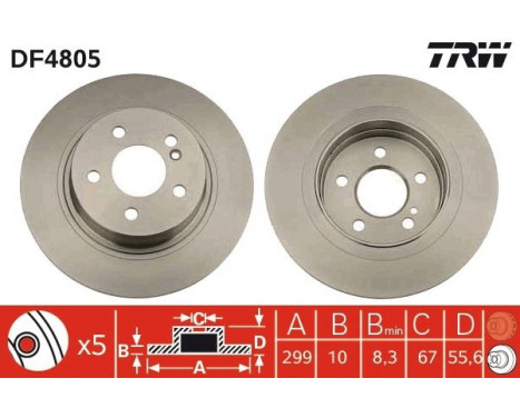 Bromsskiva DF4805 TRW, bild 2