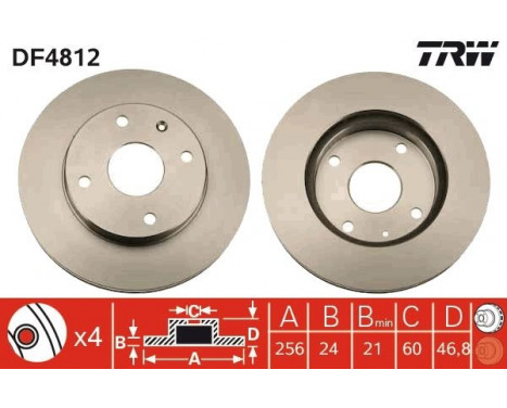 Bromsskiva DF4812 TRW