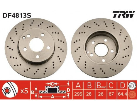 Bromsskiva DF4813S TRW, bild 3