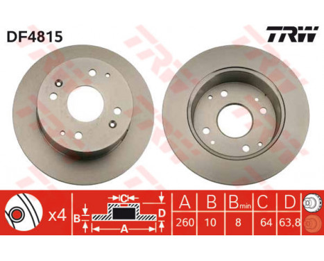 Bromsskiva DF4815 TRW