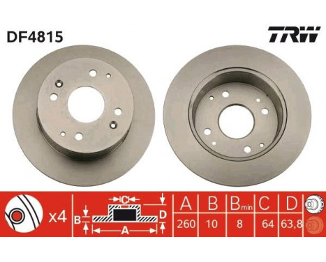 Bromsskiva DF4815 TRW, bild 2