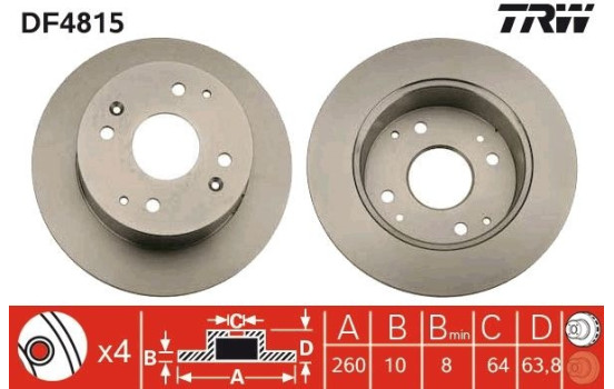 Bromsskiva DF4815 TRW, bild 2