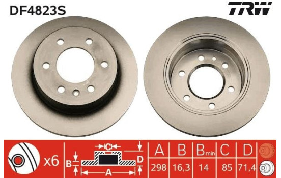 Bromsskiva DF4823S TRW, bild 3