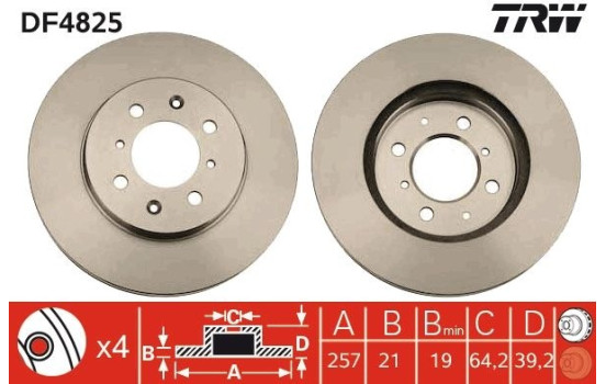 Bromsskiva DF4825 TRW, bild 2