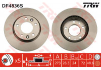 Bromsskiva DF4836S TRW