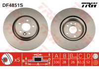 Bromsskiva DF4851S TRW