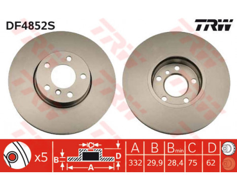 Bromsskiva DF4852S TRW