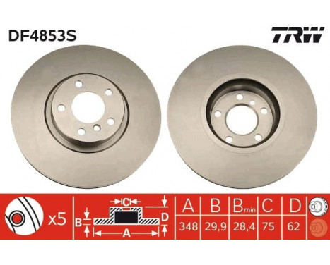 Bromsskiva DF4853S TRW, bild 2