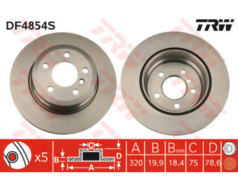 Bromsskiva DF4854S TRW