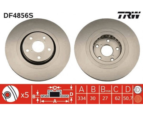 Bromsskiva DF4856S TRW