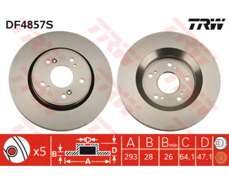 Bromsskiva DF4857S TRW