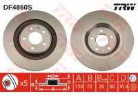 Bromsskiva DF4860S TRW