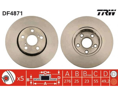 Bromsskiva DF4871 TRW, bild 3