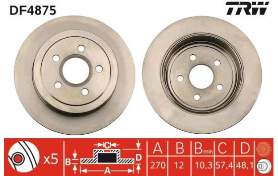 Bromsskiva DF4875 TRW, bild 3